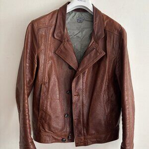 M0851 Hybrid Brown Leather Jacket/ Blazer - Medium